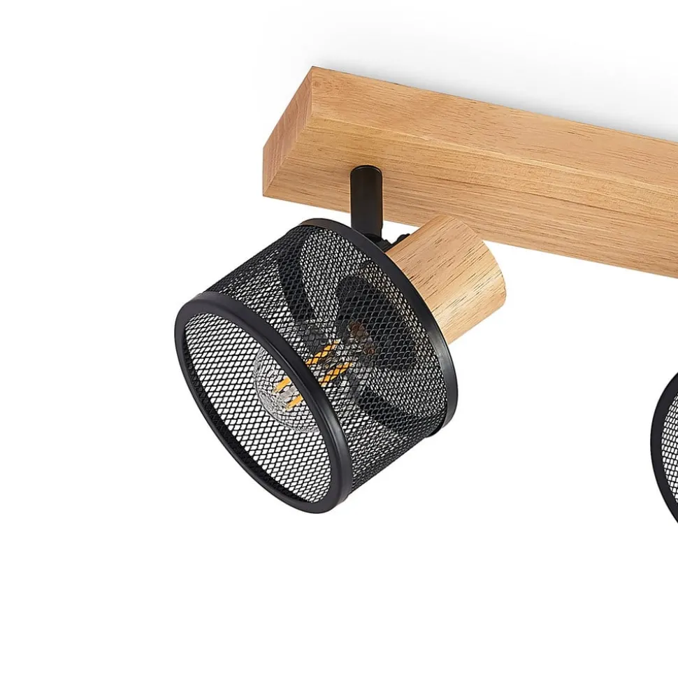 Lindby Evinora loftspot, 77 cm, sort, 4 lyskilder, træ