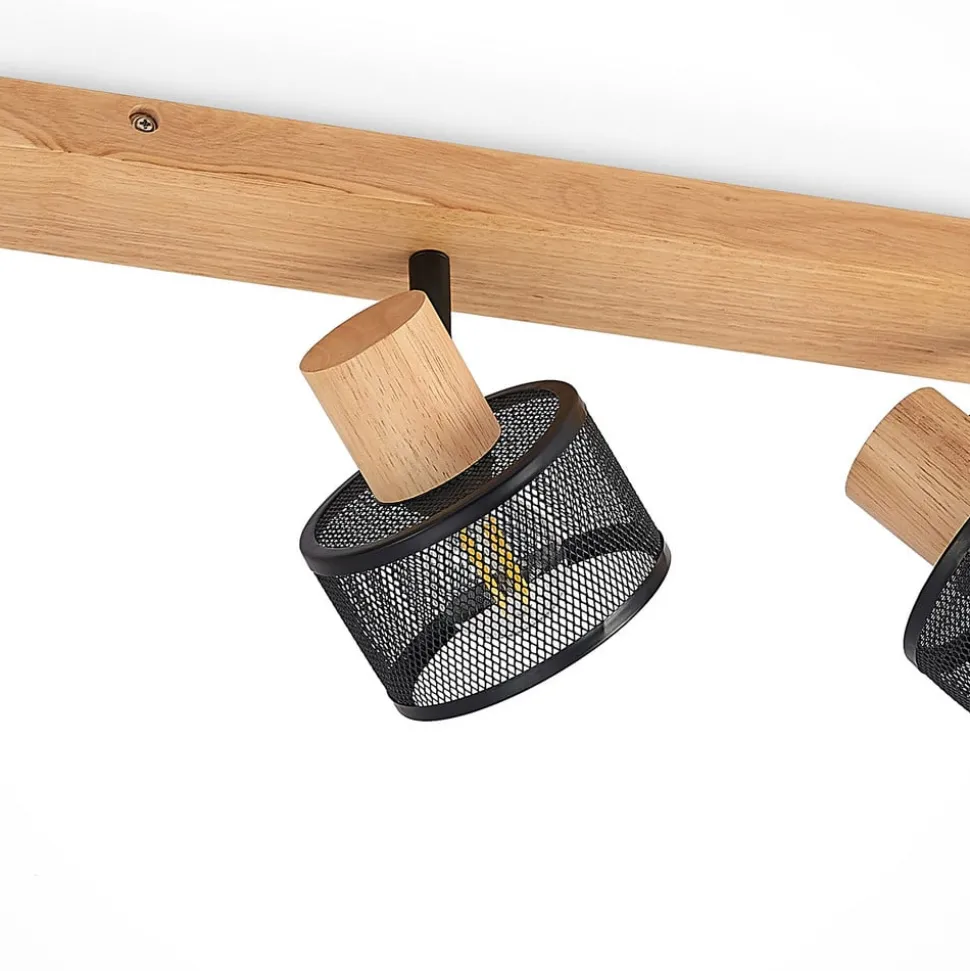 Lindby Evinora loftspot, 77 cm, sort, 4 lyskilder, træ