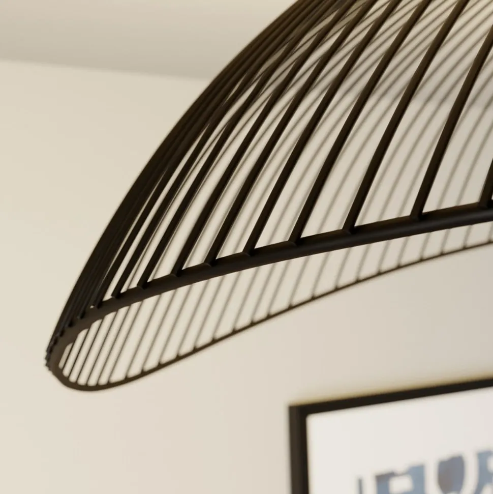 Lindby Fabronia loftlampe, sort/hvid, glas, kugle, E27