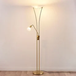 Lindby Felicia uplight med læselampe, messing