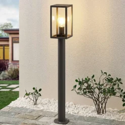 Lindby Filimon vejlampe, 80 cm, antracit, IP44, E27