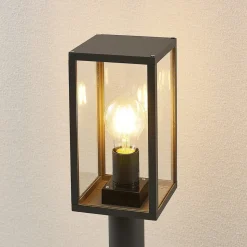 Lindby Filimon vejlampe, 80 cm, antracit, IP44, E27