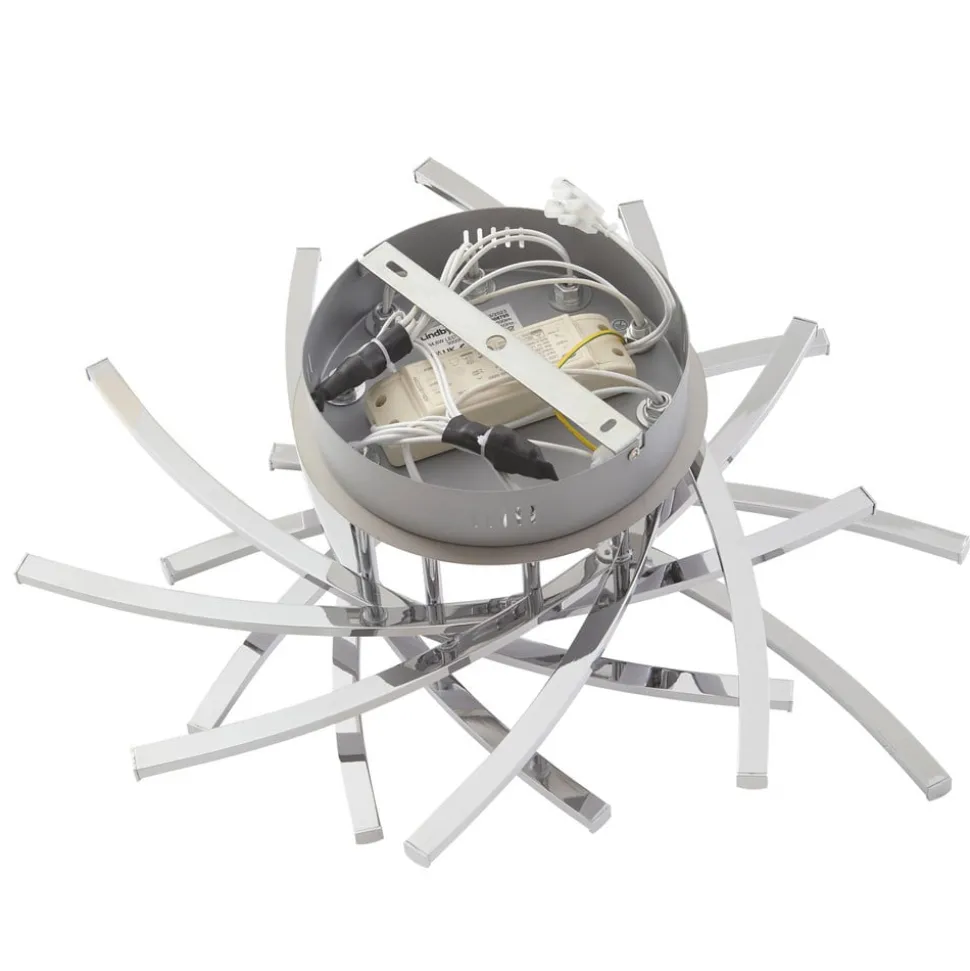 Lindby Flakira LED-loftlampe, 10 lyskilder, krom
