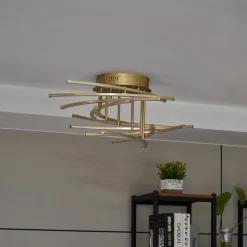 Lindby Flakira LED-loftlampe, 10 lk, antik messing