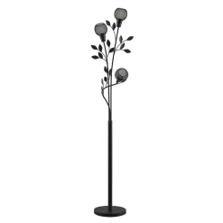 Lindby Florentine gulvlampe Kanye, 160 cm, sort, 3 lyskilder.