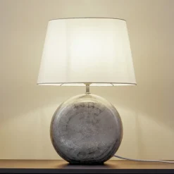 Lindby Florentino bordlampe, 49 cm, keramik, tekstil
