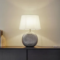 Lindby Florentino bordlampe, 49 cm, keramik, tekstil