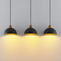 Lindby Flurin hængelampe, 3 lyskilder, 107 cm, sort, metal