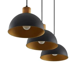 Lindby Flurin hængelampe, 3 lyskilder, 107 cm, sort, metal
