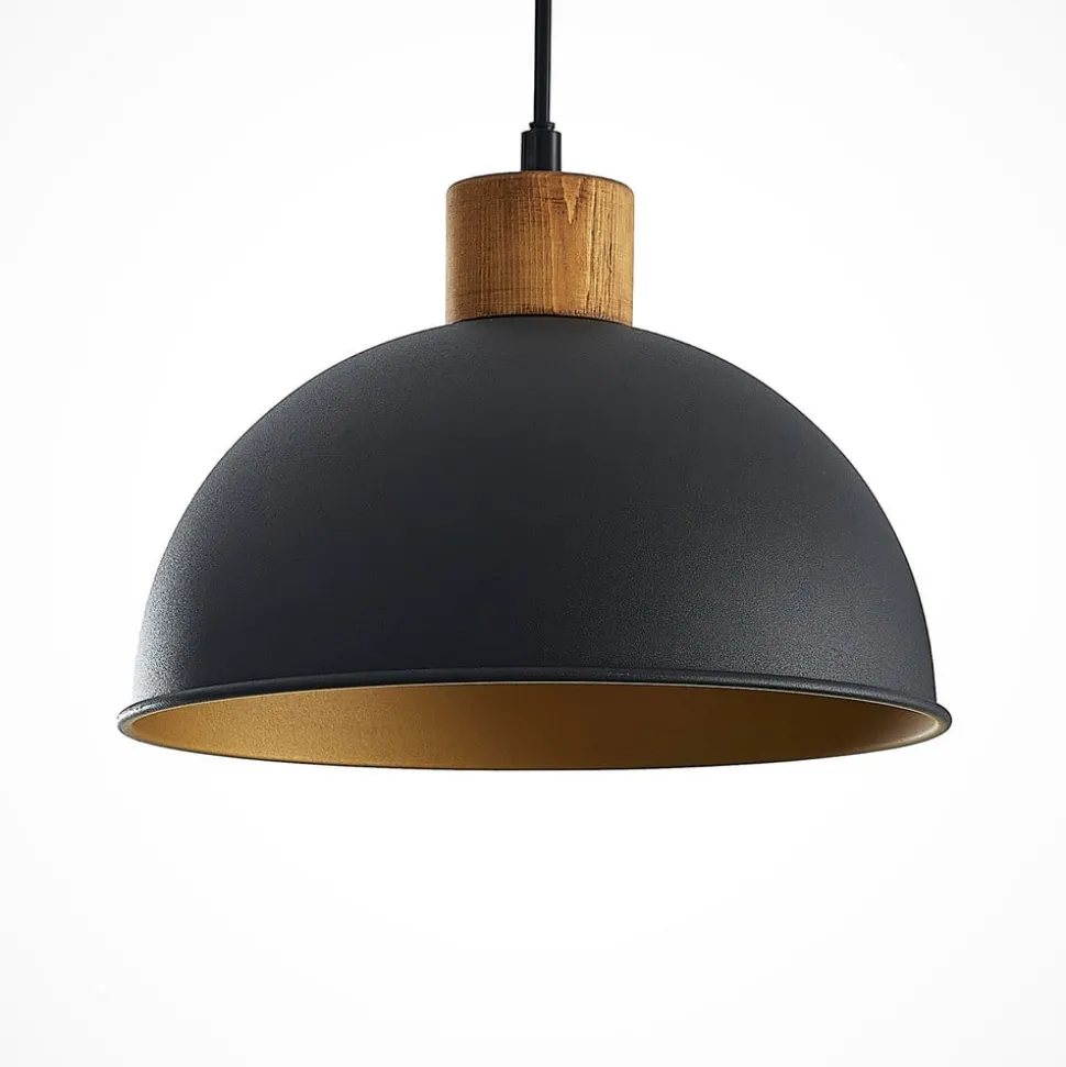 Lindby Flurin hængelampe, 3 lyskilder, 107 cm, sort, metal