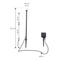 Lindby Freydis LED-solcellelampe, sort, aluminium, 2.000 K