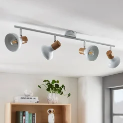 Lindby Fridolin loftspot, 70 cm, 4 lyskilder, hvid, metal