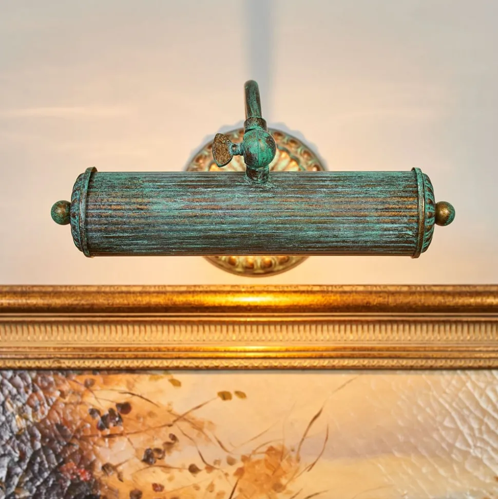 Lindby gallerilampe Beno, 25 cm, metal, E14 grøn spænding
