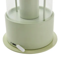 Lindby genopladelig bordlampe Yvette, grøn, IP44, touchdæmper