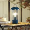 Lindby genopladelig bordlampe Yvette, blå, IP44, touchdæmper
