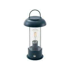 Lindby genopladelig bordlampe Yvette, blå, IP44, touchdæmper
