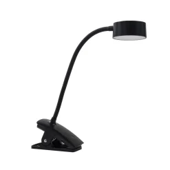 Lindby genopladelig klemmelampe Maori, sort, metal, CCT