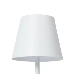 Lindby genopladelig LED-bordlampe Janea CUBE, hvid, metal