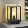 Lindby Giavanna sokkellampe, 29 cm, antracit, IP44, E27