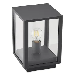 Lindby Giavanna sokkellampe, 29 cm, antracit, IP44, E27