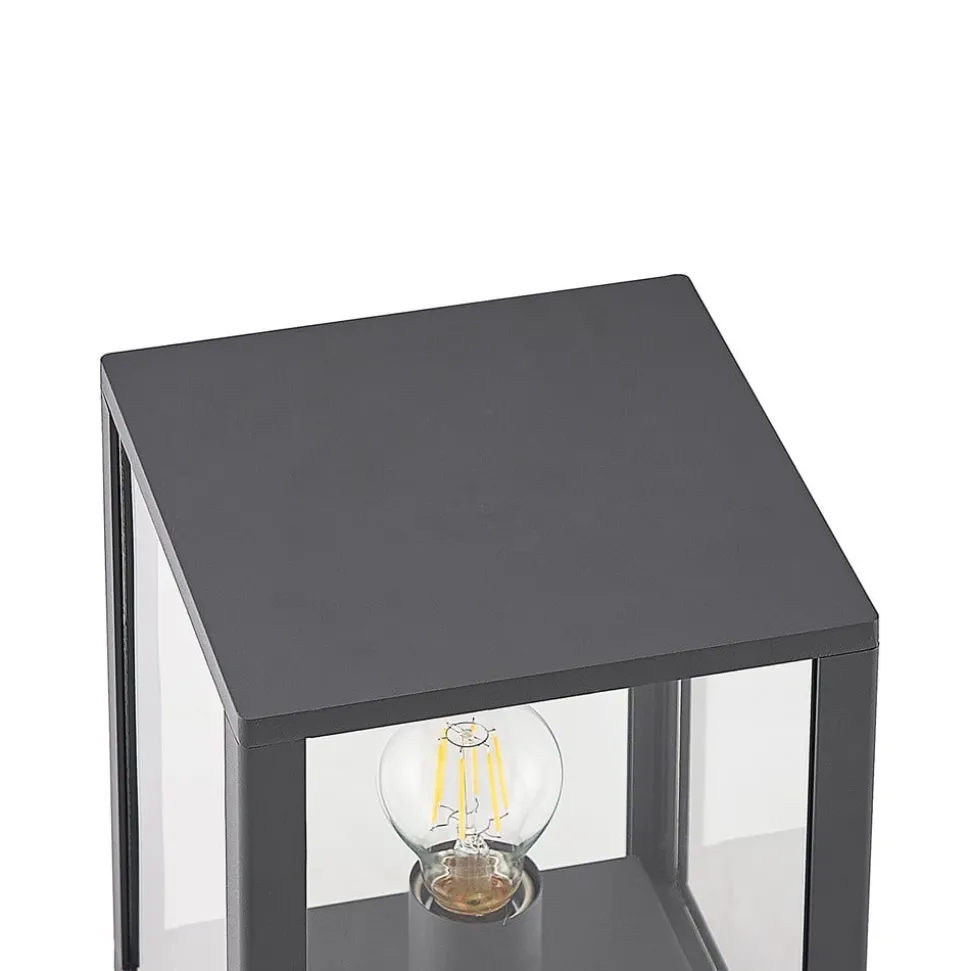 Lindby Giavanna sokkellampe, 29 cm, antracit, IP44, E27