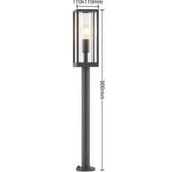 Lindby Giavanna vejlampe, 80 cm, antracit, IP44, E27