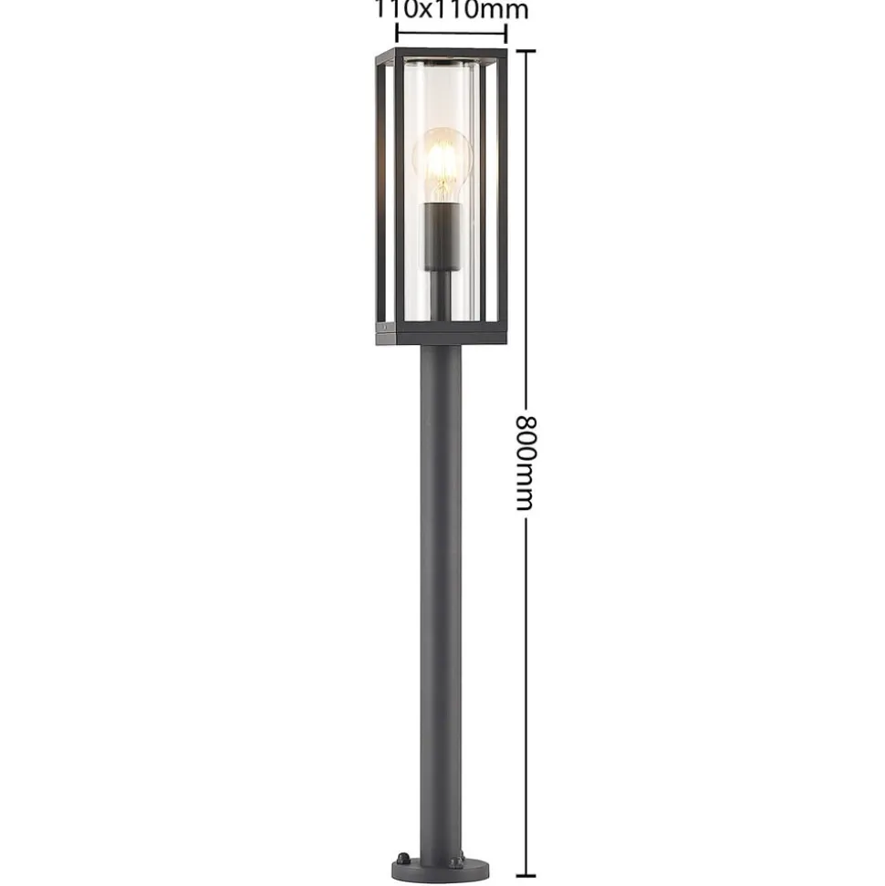Lindby Giavanna vejlampe, 80 cm, antracit, IP44, E27