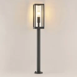 Lindby Giavanna vejlampe, 80 cm, antracit, IP44, E27