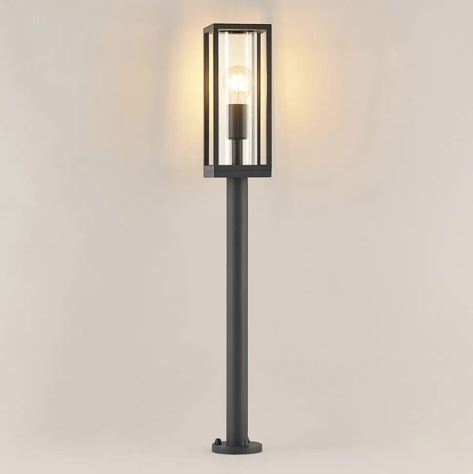 Lindby Giavanna vejlampe, 80 cm, antracit, IP44, E27