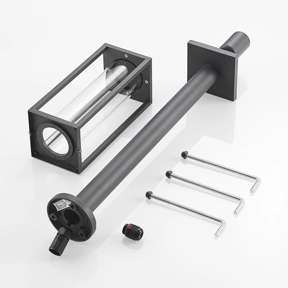 Lindby Giavanna vejlampe, 80 cm, antracit, IP44, E27