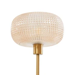 Lindby gulvlampe Aliette, guld/amber, glas, læselampe