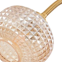 Lindby gulvlampe Aliette, guld/amber, glas, læselampe