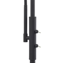 Lindby gulvlampe Aliette, sort/grå, glas, læselampe