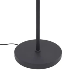 Lindby gulvlampe Aliette, sort/grå, glas, læselampe