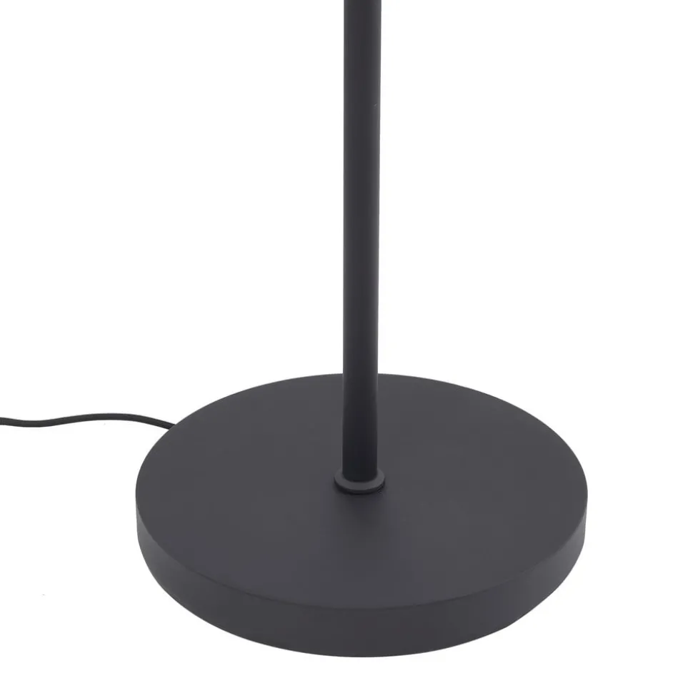 Lindby gulvlampe Aliette, sort/grå, glas, læselampe