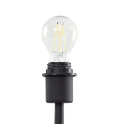 Lindby gulvlampe Aliette, sort/grå, glas, læselampe