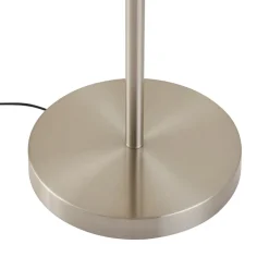 Lindby Gulvlampe Aovan, nikkelfarvet, hylde, USB-port