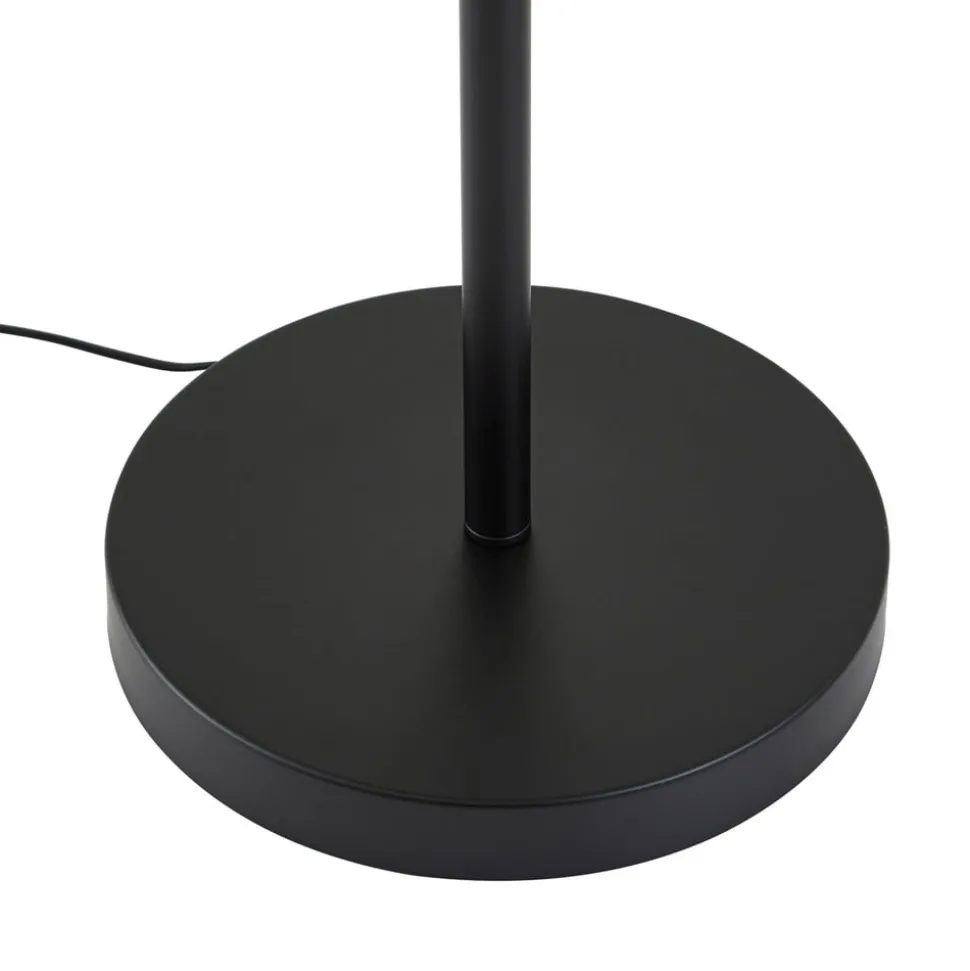 Lindby Gulvlampe Aovan, sort, hylde, USB-port