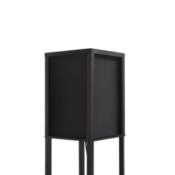 Lindby gulvlampe Birta, sort, hylde, træ, 159 cm