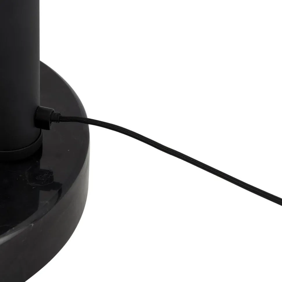 Lindby gulvlampe Braccio, grå/sort, glas, 5 lyskilder, 204,5 cm