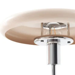 Lindby gulvlampe Branford, retro, beige, metal/travertin