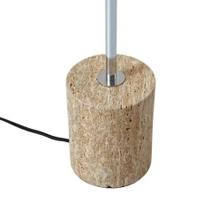Lindby gulvlampe Branford, retro, beige, metal/travertin