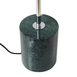 Lindby gulvlampe Branford, retro, hvid/grøn, opalglas/marmor