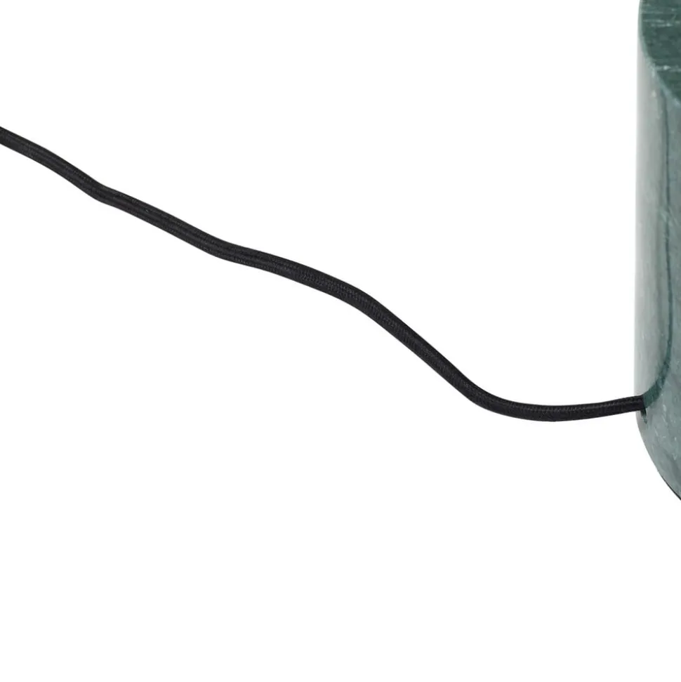 Lindby gulvlampe Branford, retro, hvid/grøn, opalglas/marmor