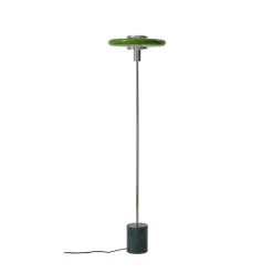 Lindby Gulvlampe Branford, Retro, grøn, metal/marmor