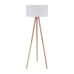 Lindby gulvlampe Charlia, hvid, træ, højde 150 cm