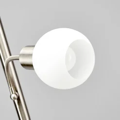 Lindby gulvlampe Elaina, 180 cm, nikkelfarvet, læselampe