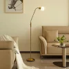 Lindby gulvlampe Elaina, messingfarvet, 162 cm, fleksibel, E14