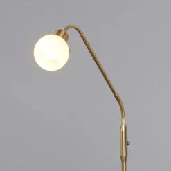 Lindby gulvlampe Elaina, messingfarvet, 162 cm, fleksibel, E14