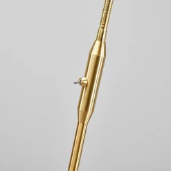 Lindby gulvlampe Elaina, messingfarvet, 162 cm, fleksibel, E14